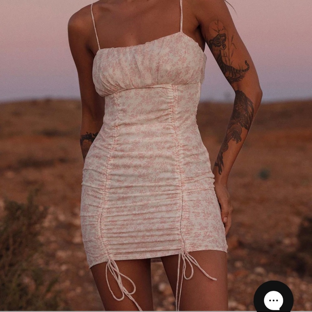 White and pink floral dress. New with tag!